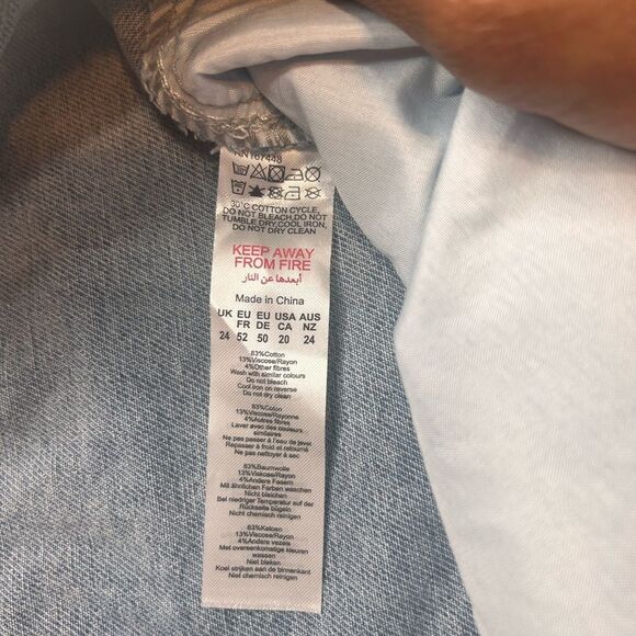 PrettyLittleThing Plus Light Blue Wash Distressed Longline Denim Shorts Size 20 - Picture 13 of 16